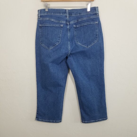 NYDJ Lift Tuck Technology Cropped Jeans Stretch Blue Size 14 - Picture 4 of 6